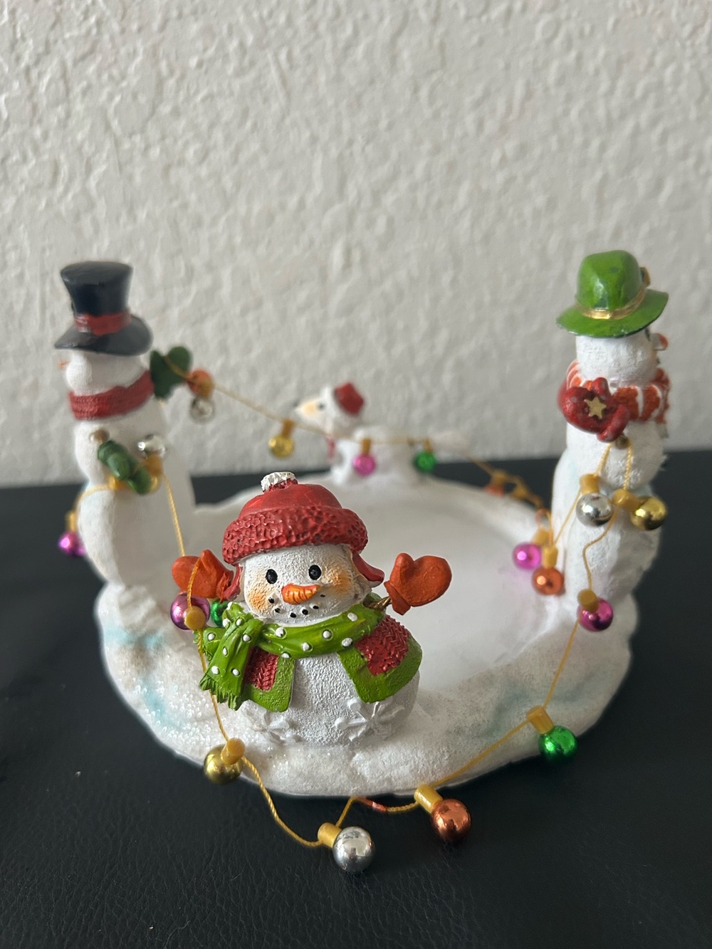 Yankee Candle Snowman Dog & Christmas Lights Large Jar Candle Holder Decoration